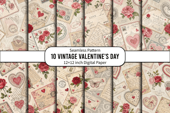 Download Antique Valentine Postcard Patterns - Premium Resources