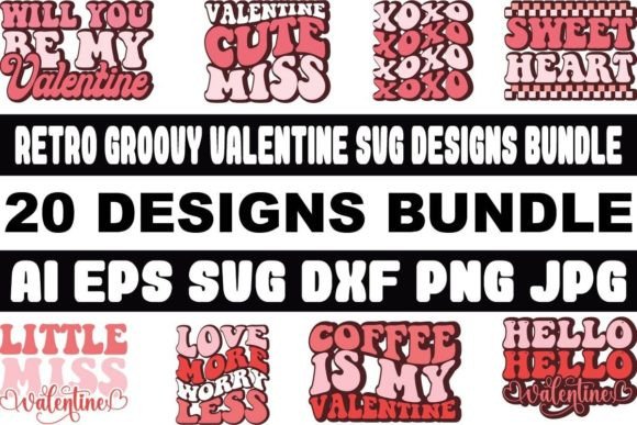 Download Retro Groovy Valentine SVG Designs Bundle - Svg design Collection