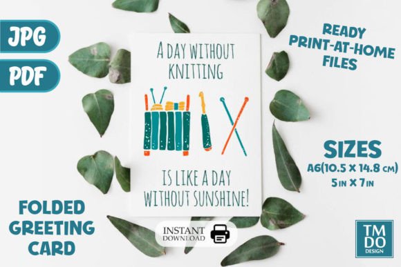 Download Knitting Printable Card Print at Home - Premium Resources