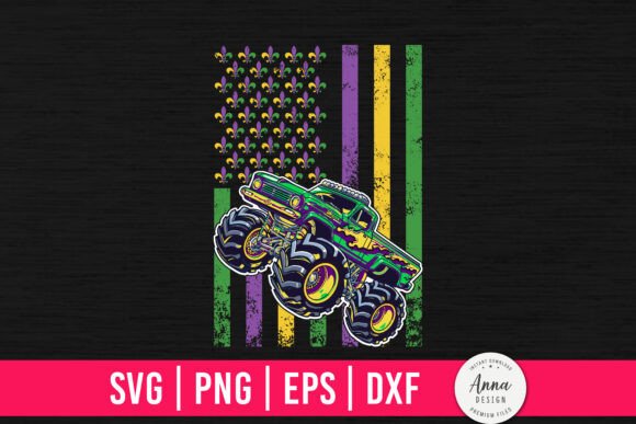 Download Mardi Gras Monster Truck Beads Flag - Beads Collection