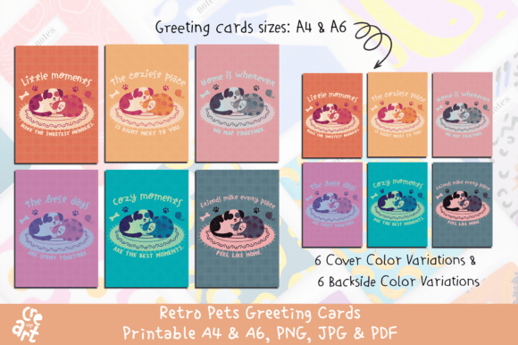 Download Retro Pet Greeting Cards Printable - Premium Resources
