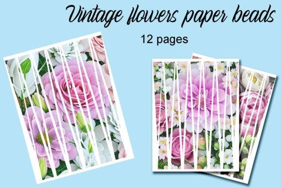 Download Vintage Flowers Paper Beads - Beads Collection