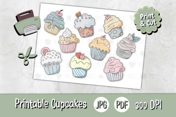 Download Printable Cupcakes 01 Color - Premium Resources