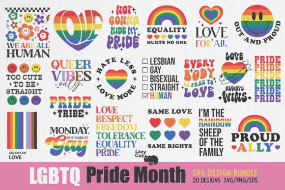 Download LGBTQ Pride Month SVG Design Bundle - Svg design Collection