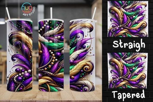 Download Mardi Gras Beads and Feathers Tumbler - Beads Collection